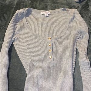 Gray ribbed bodysuit